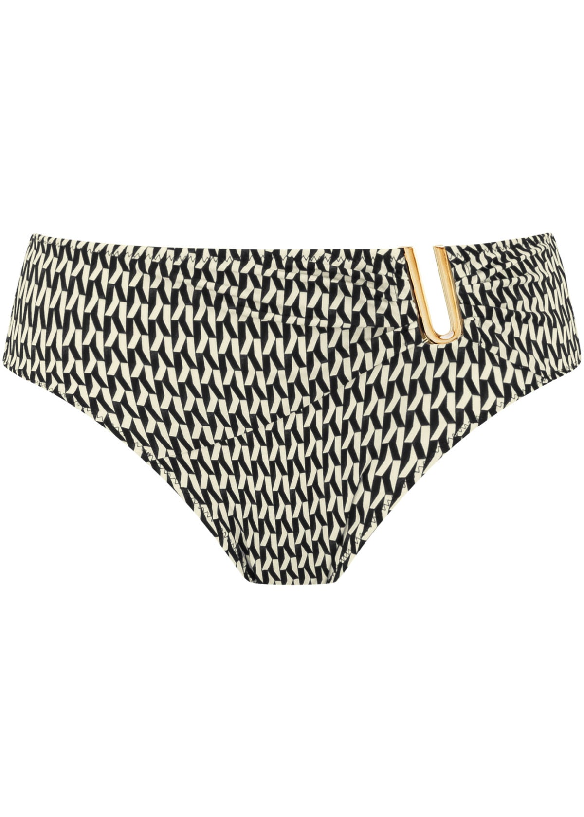FS504672 Black & Cream - Koh Lipe Mid Rise Bikini Brief