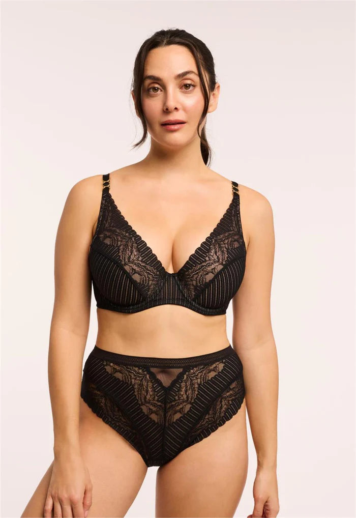 9594 Black/Sand - Temptation High Waist Brief