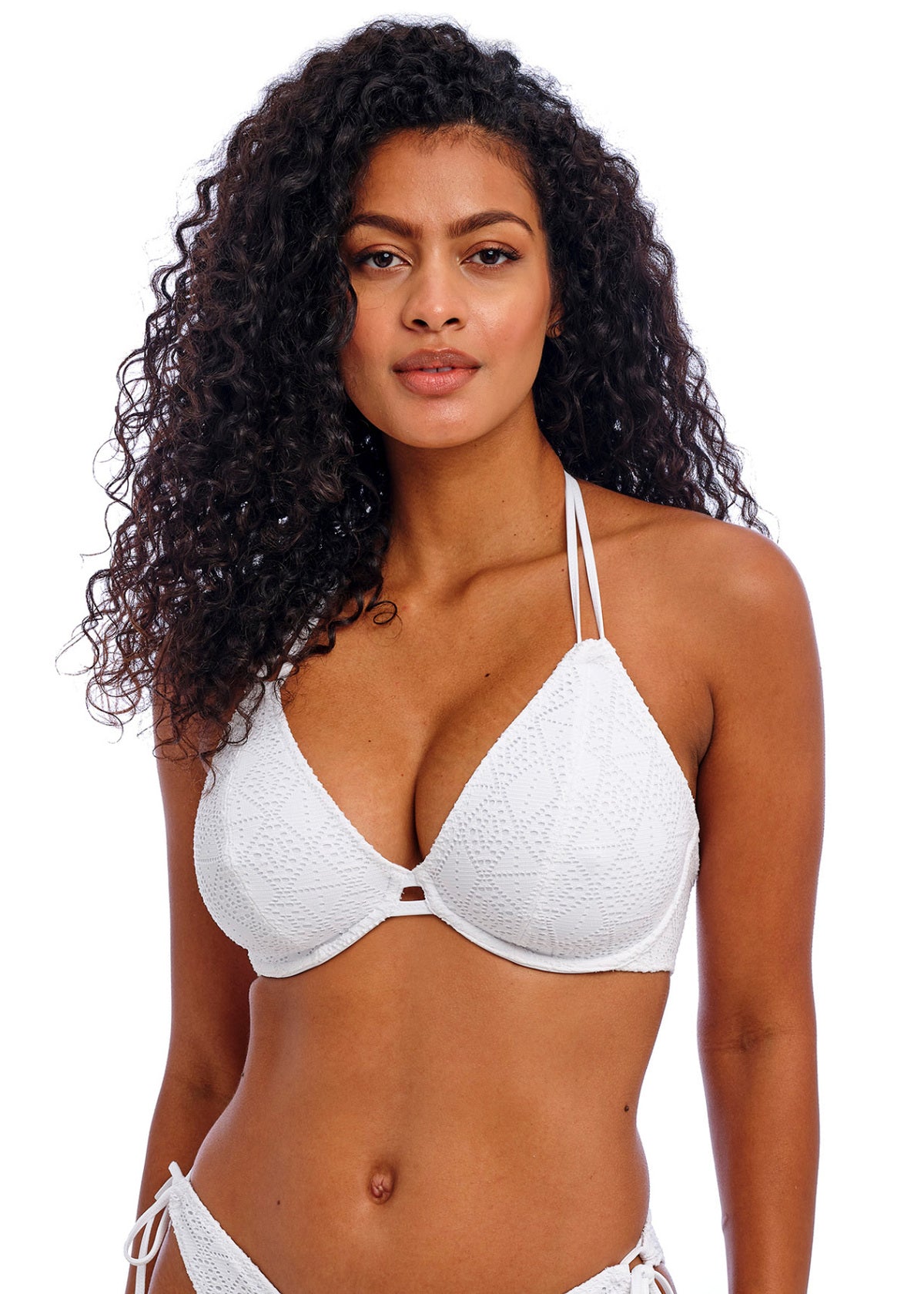 AS205404 White - Nomad Nights UW Halter Bikini Top
