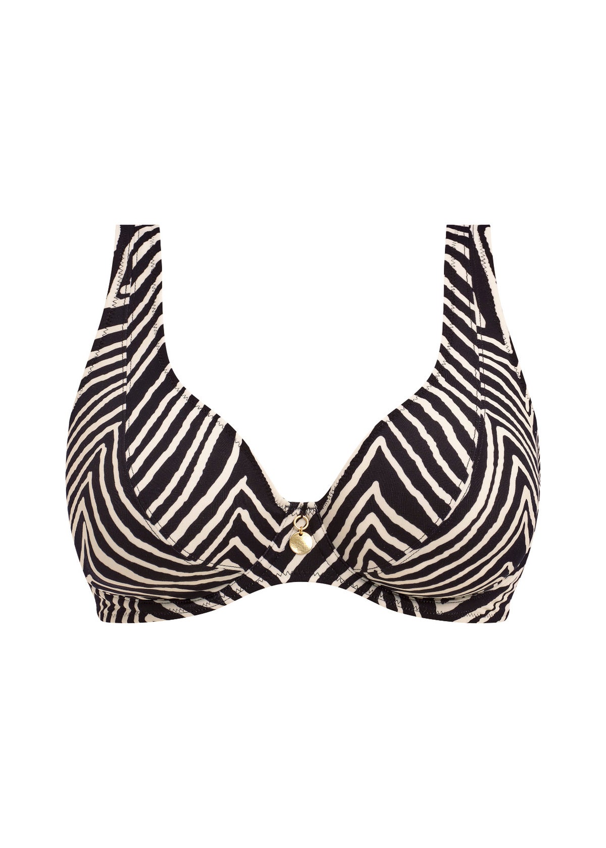 AS206813 Black - Fiji Falls UW High Apex Bikini Top