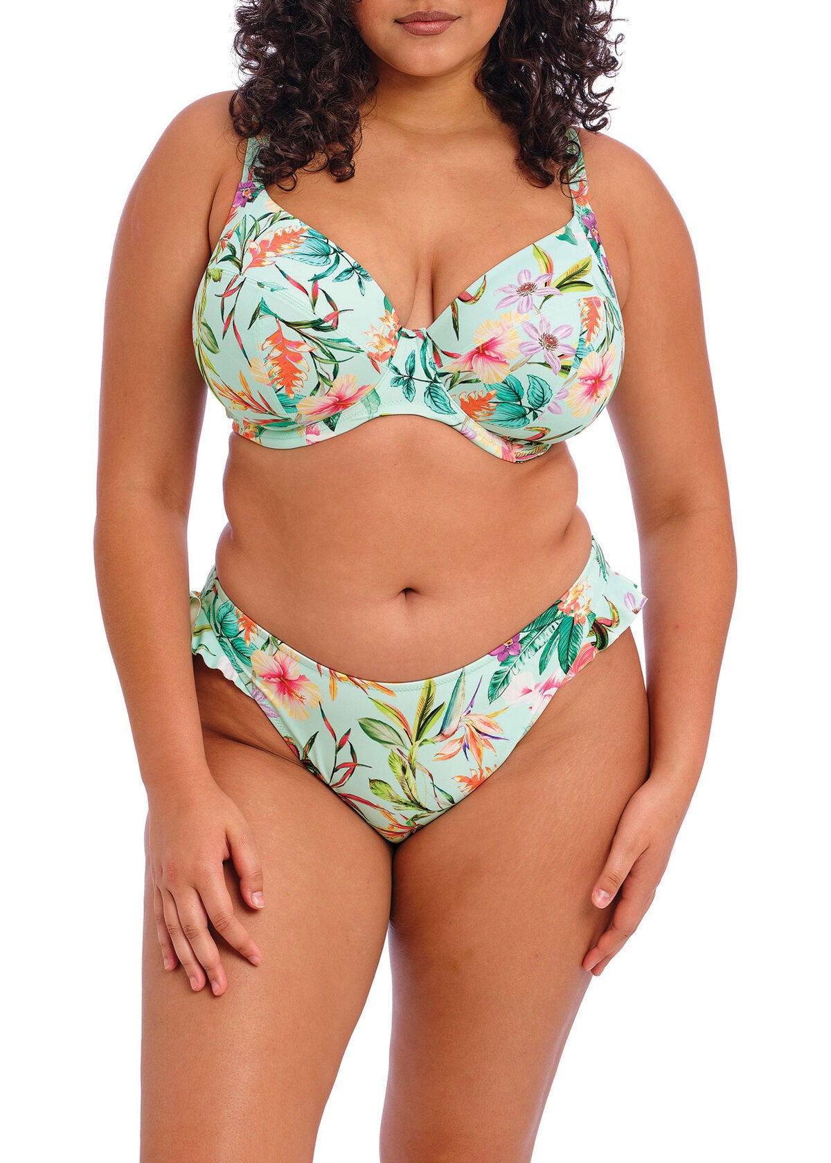 ES801802 Aqua - Sunshine Cove UW Plunge Bikini Top