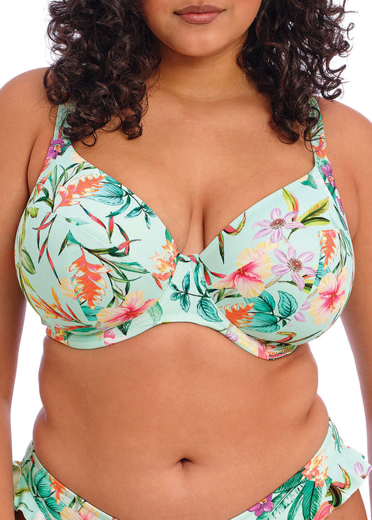 ES801802 Aqua - Sunshine Cove UW Plunge Bikini Top