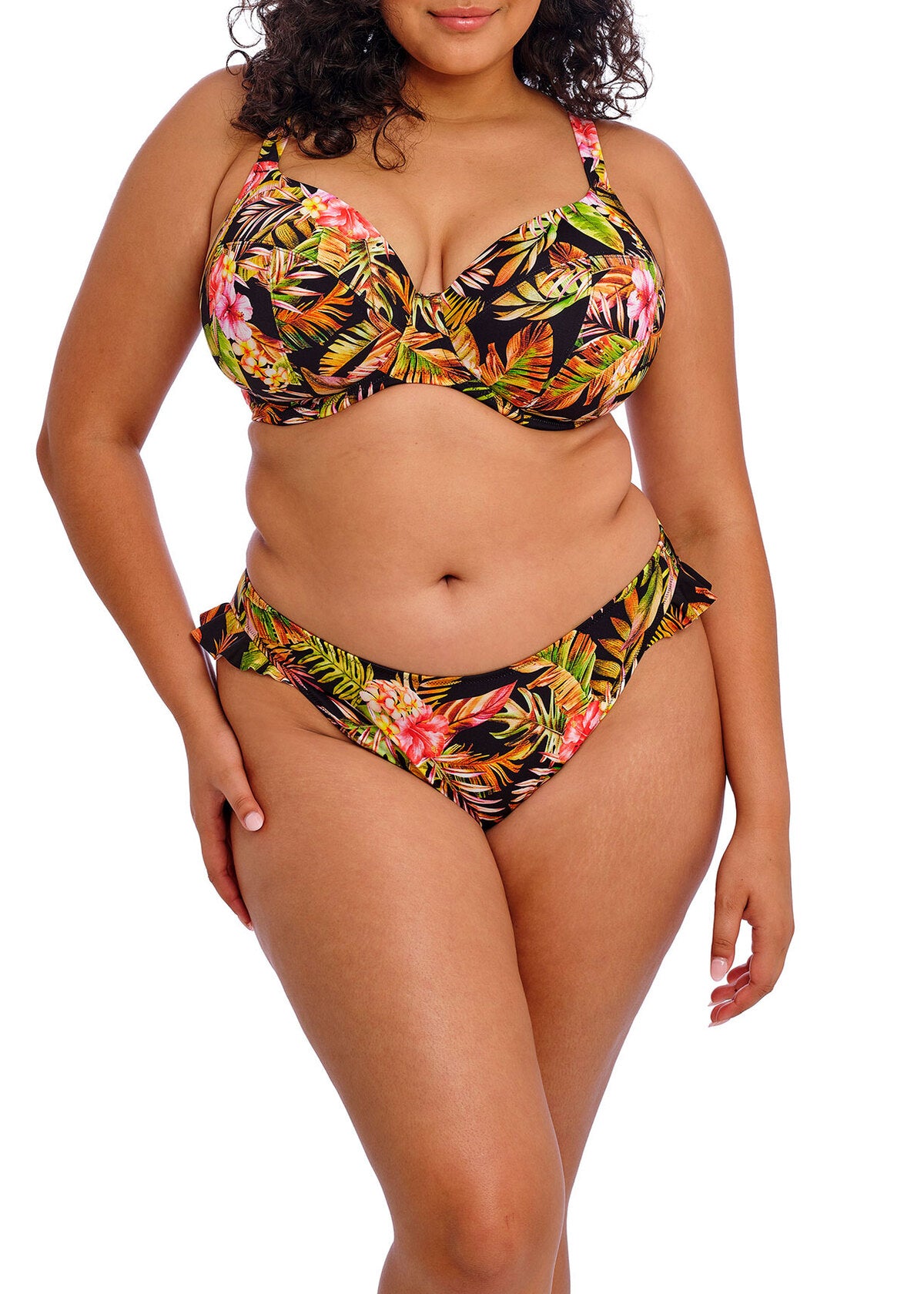 ES802385 Black - Tiger Valley High Leg Bikini Brief