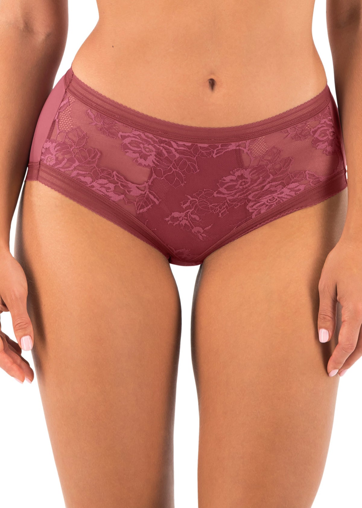 FL102350 Rosewood - Fusion Lace Brief