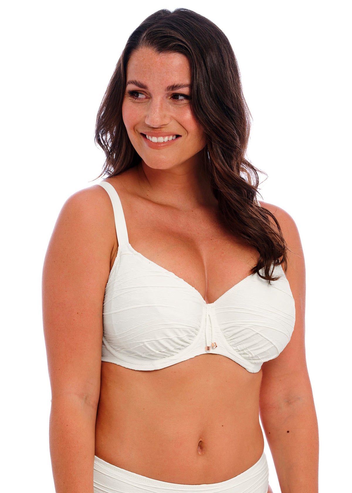 FS502201 Linen - Beach Waves UW Gathered Full Cup Bikini Top