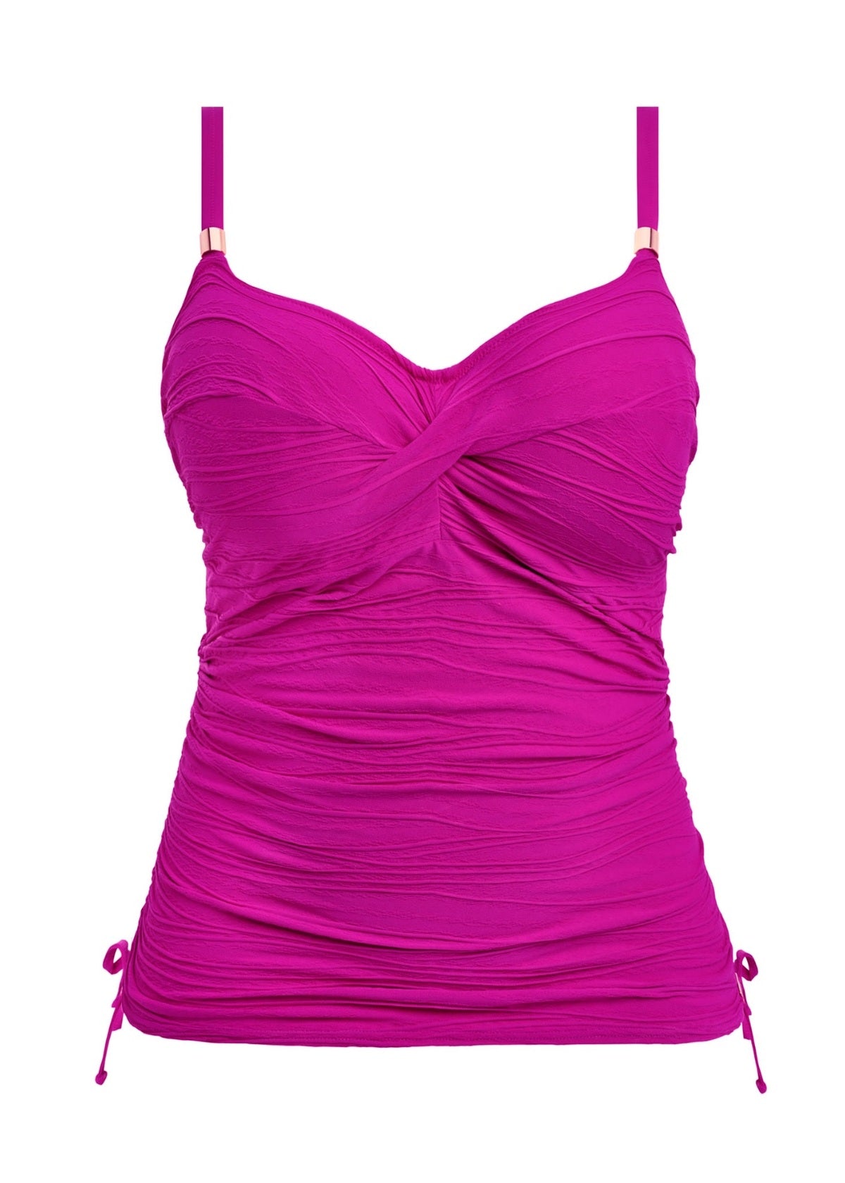 FS502254 Bright Fuchsia - Beach Waves UW Twist Front Tankini