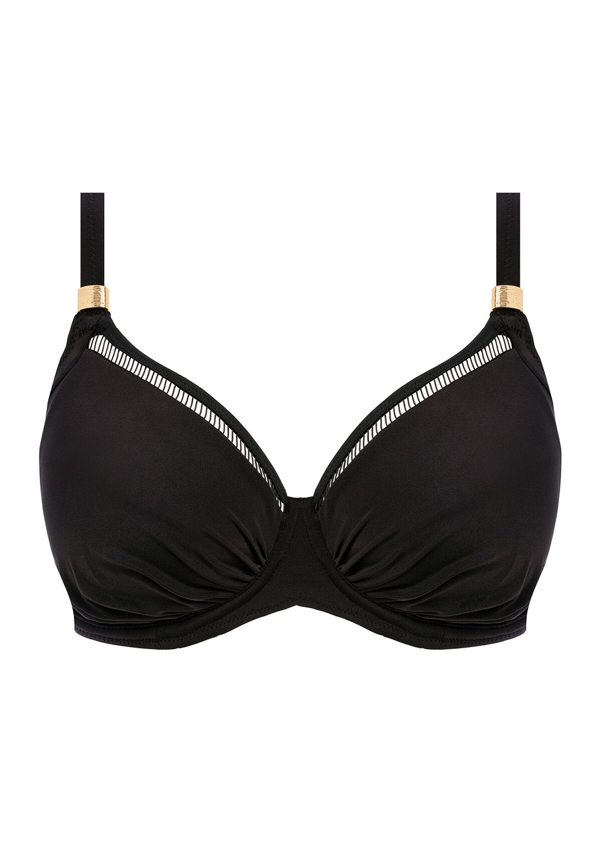 FS502801 Black - East Hampton UW Gathered Full Cup Bikini Top
