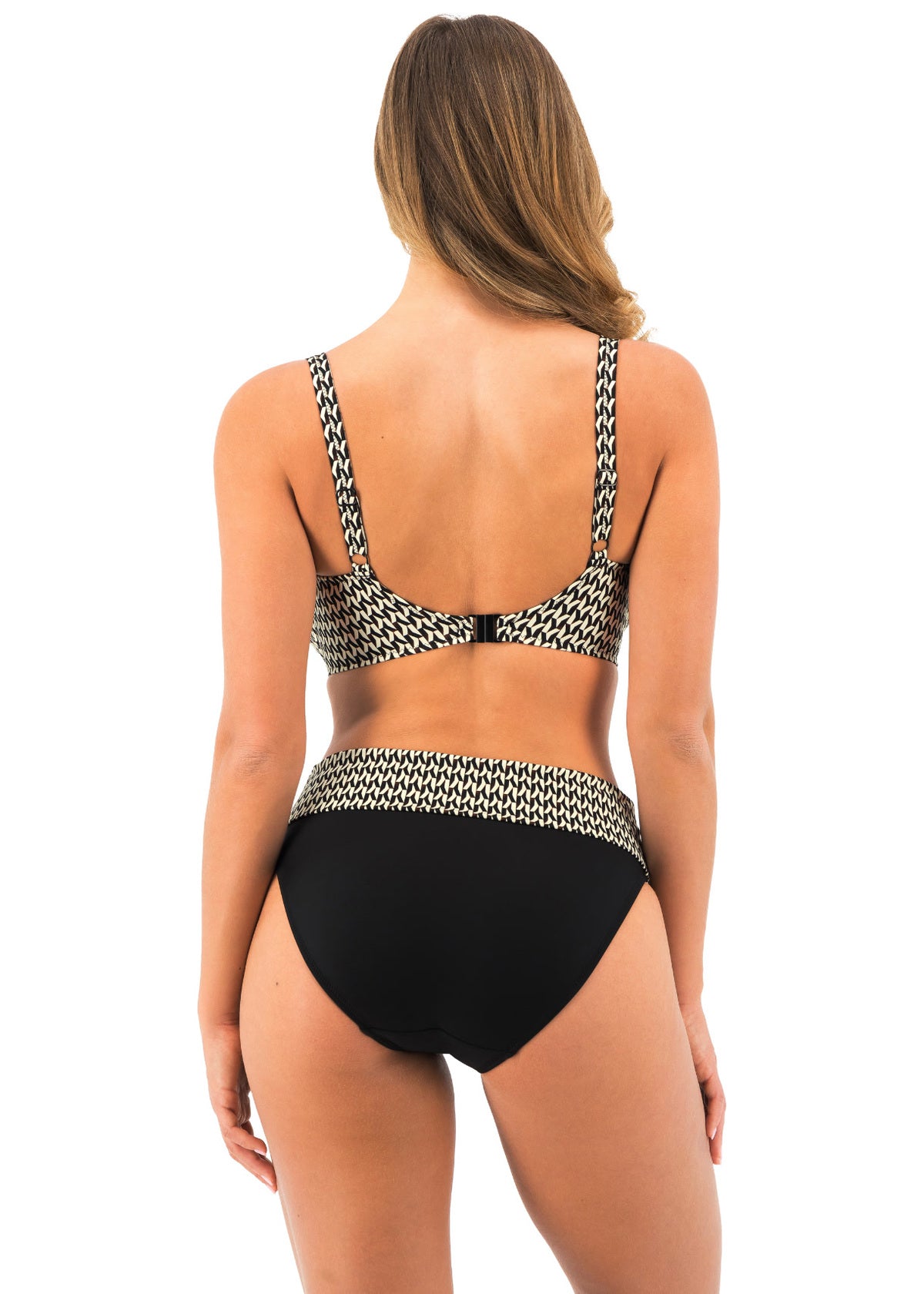 FS504605 Black & Cream - Koh Lipe UW Full Cup Bikini Top