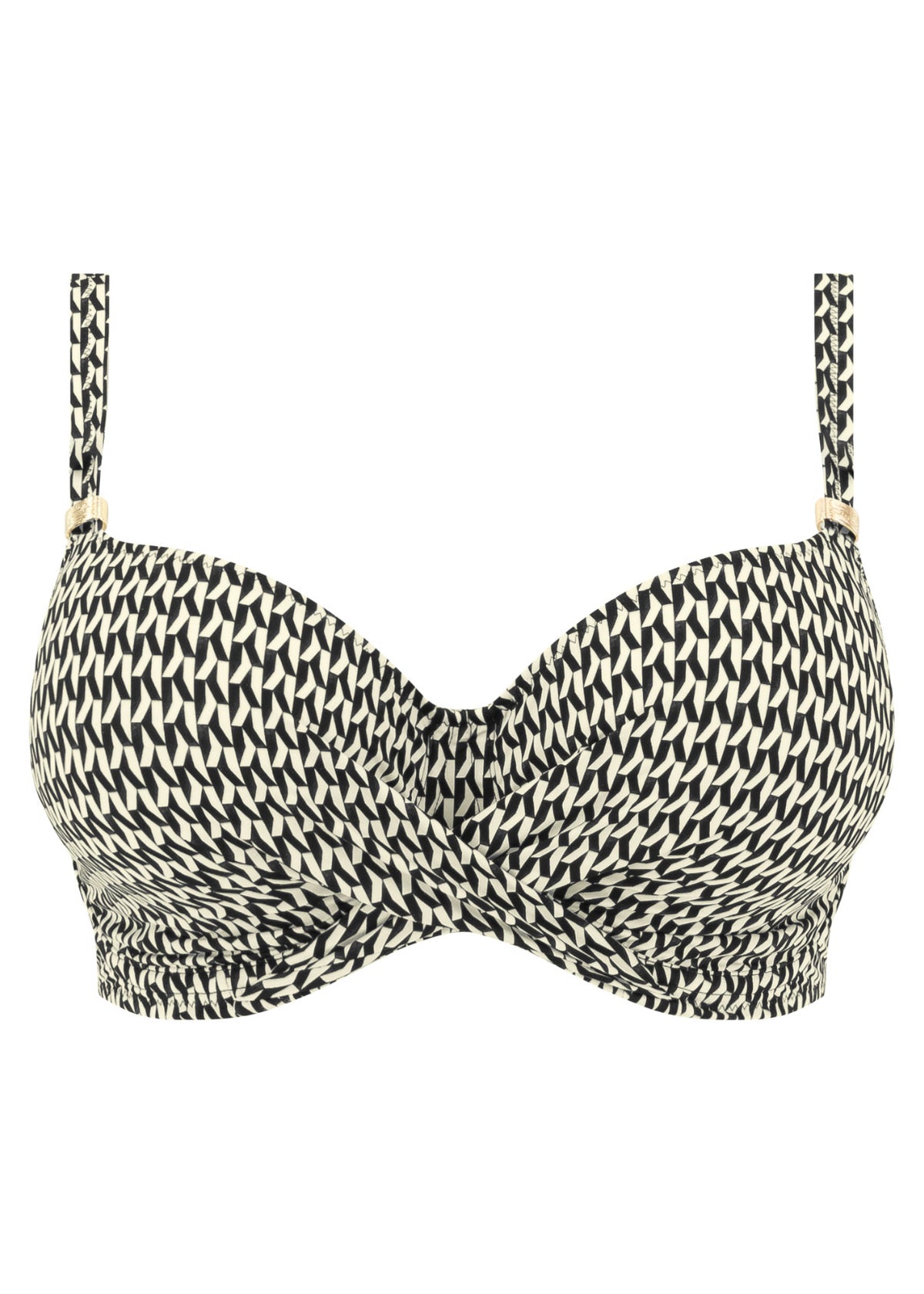 FS504605 Black & Cream - Koh Lipe UW Full Cup Bikini Top