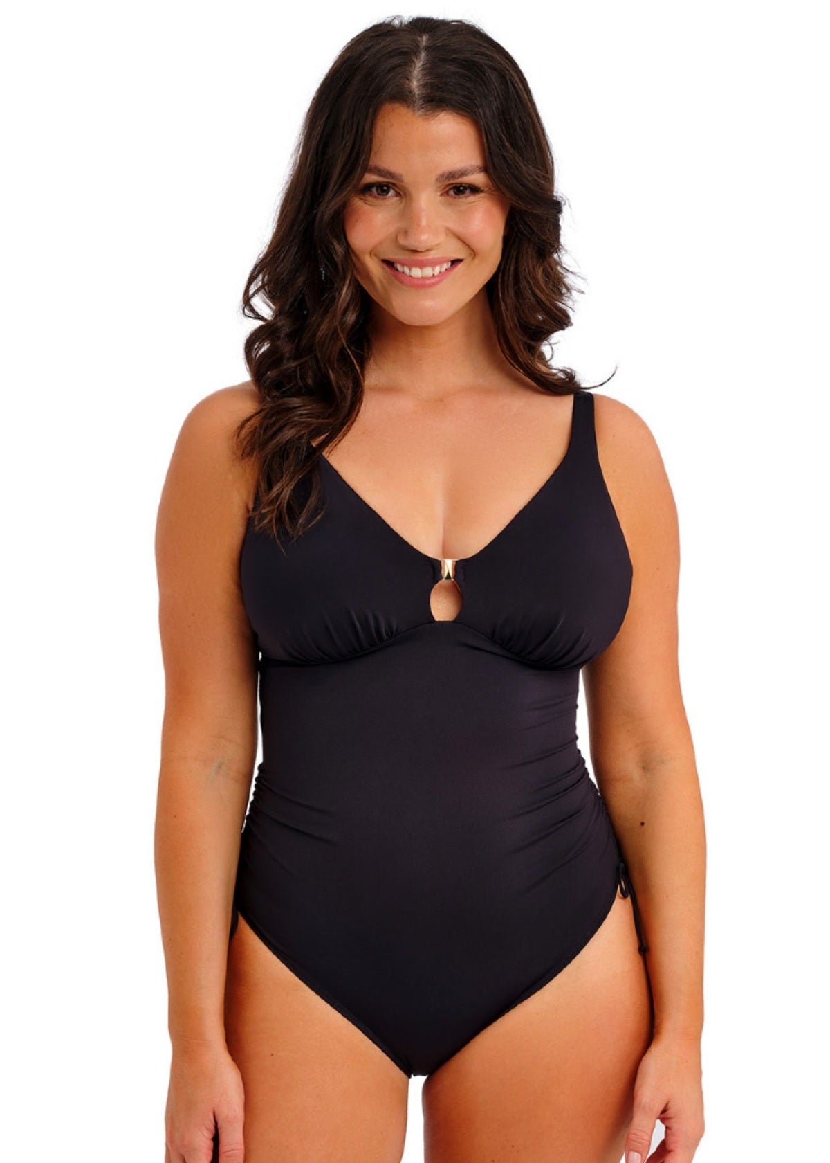 FS505144 Black - Merissa Non Wired Plunge Swimsuit