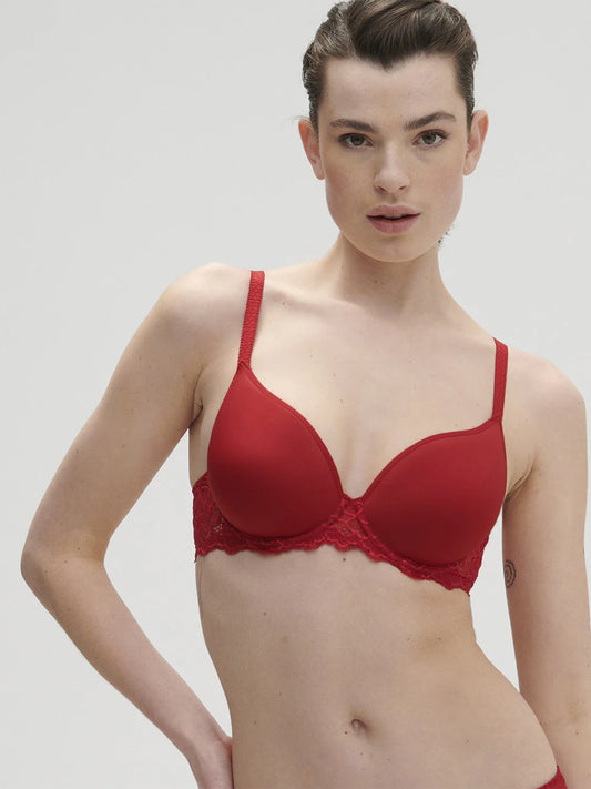 12A316 Rouge Tango - Caresse 3D Plunge Bra