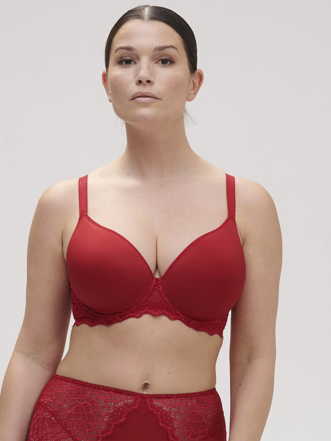 12A316 Rouge Tango - Caresse 3D Plunge Bra