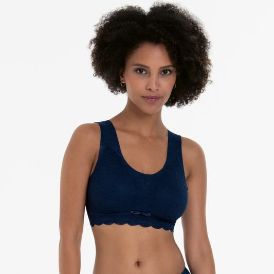 5400 Maritime Blue - Essential Lace Bralette padded cups