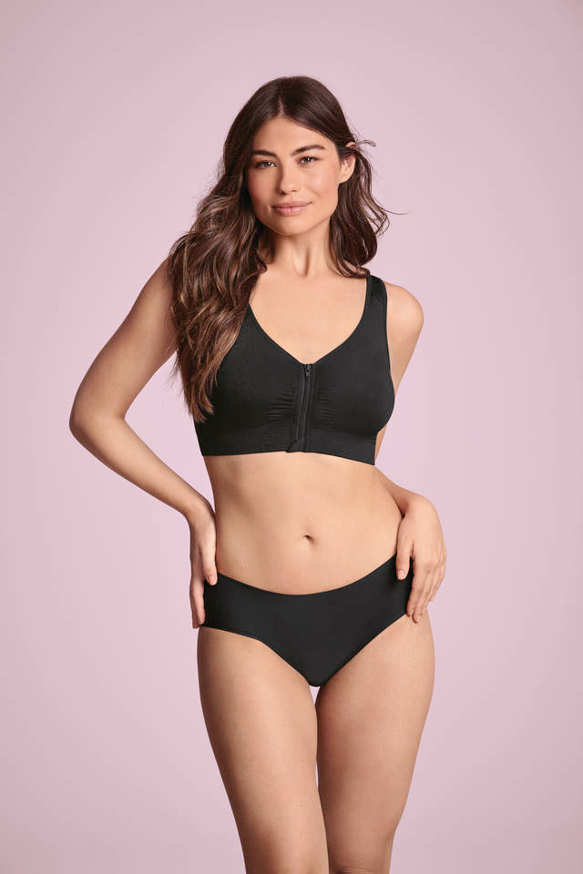 5768X Black - Lynn Post Mastectomy Bra Molded, Front Zip