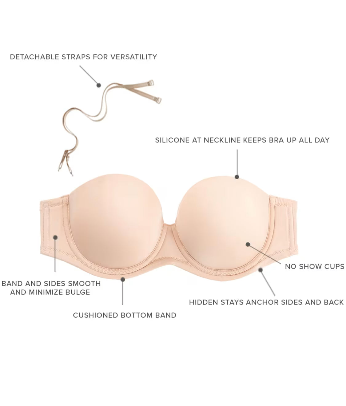 854119 Roebuck - Red Carpet Strapless Underwire Bra