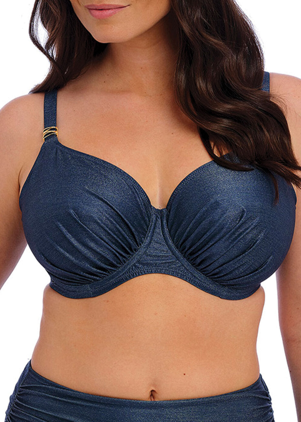 FS506101 Midnight Sparkle - Paros Coast UW Gathered Full Cup Bikini Top