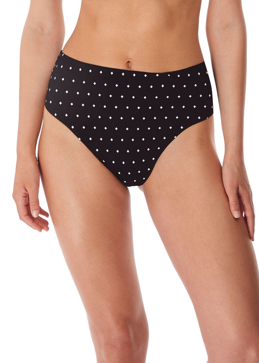 AS7236 Black - Jewel Cove High Waist/Leg Bikini Brief