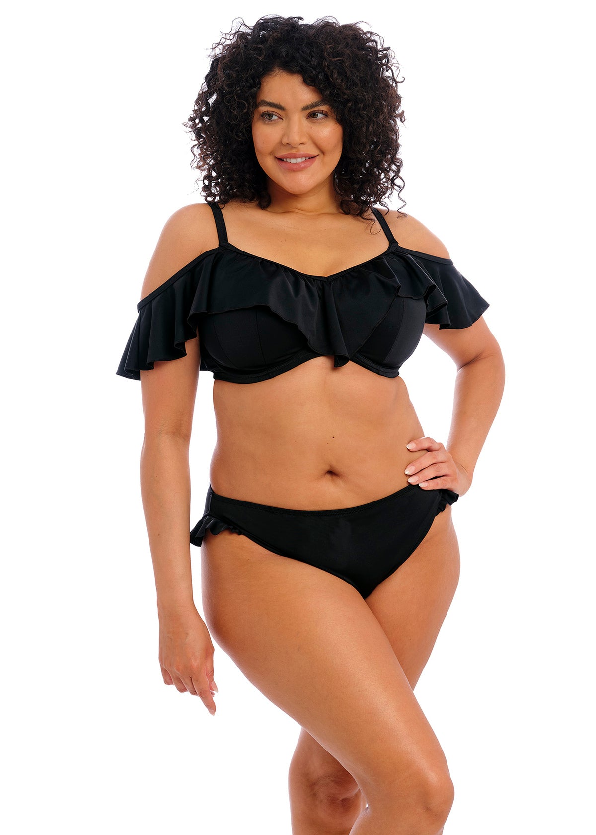 ES7288 Black - Plain Sailing High Leg Swim Brief