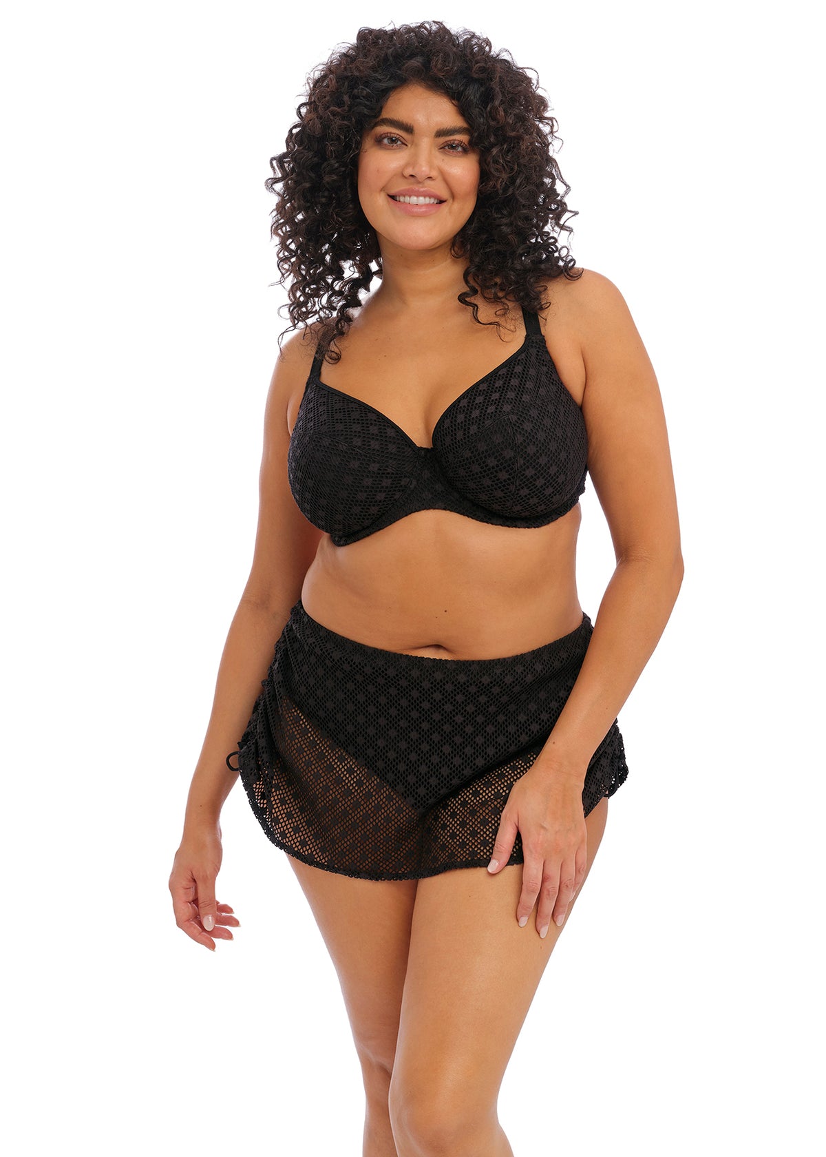 ES800683 Black - Bazaruto Adjustable Skirted Bikini Brief