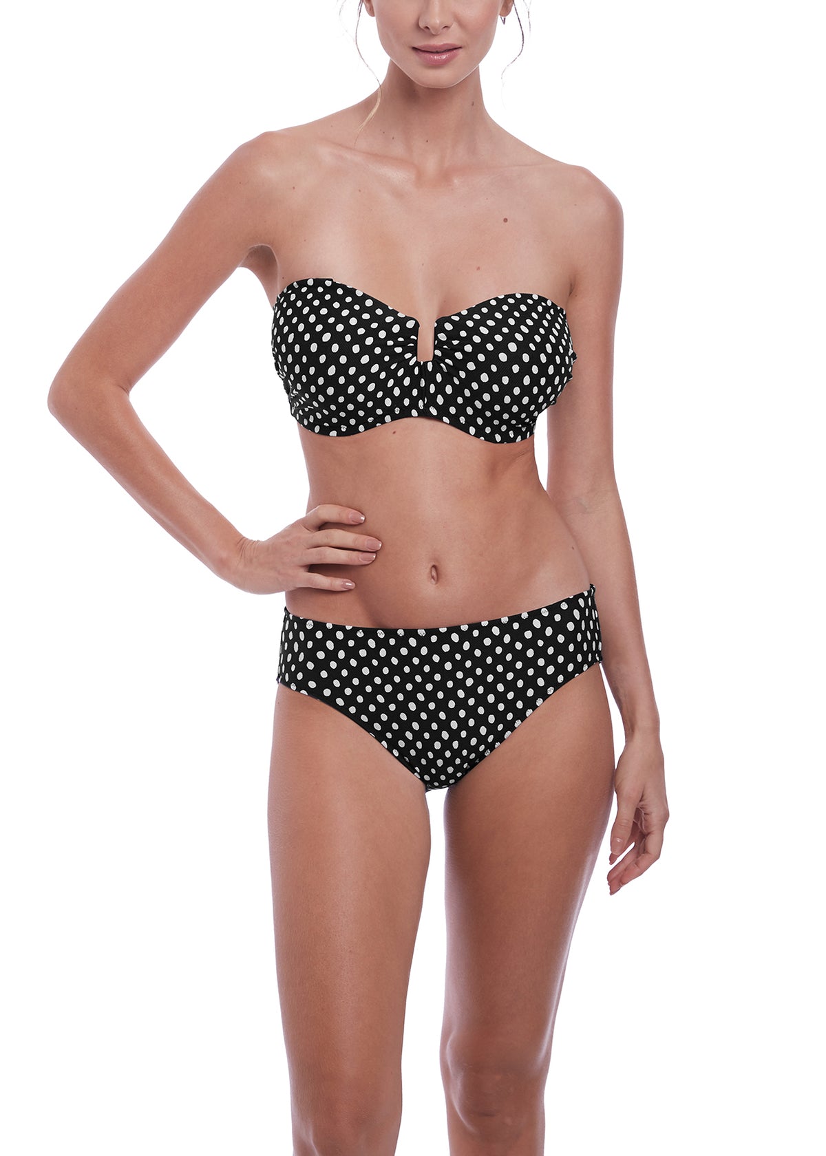FS6723 Black/White - Santa Monica Bandeau Bikini Top