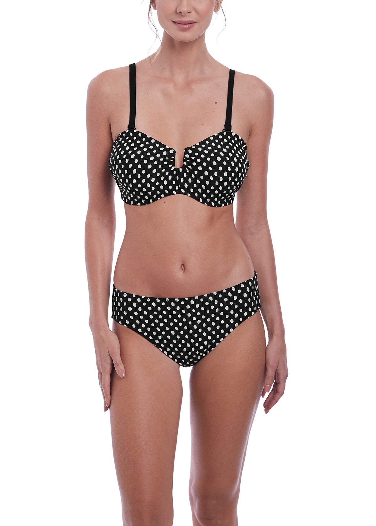 FS6723 Black/White - Santa Monica Bandeau Bikini Top