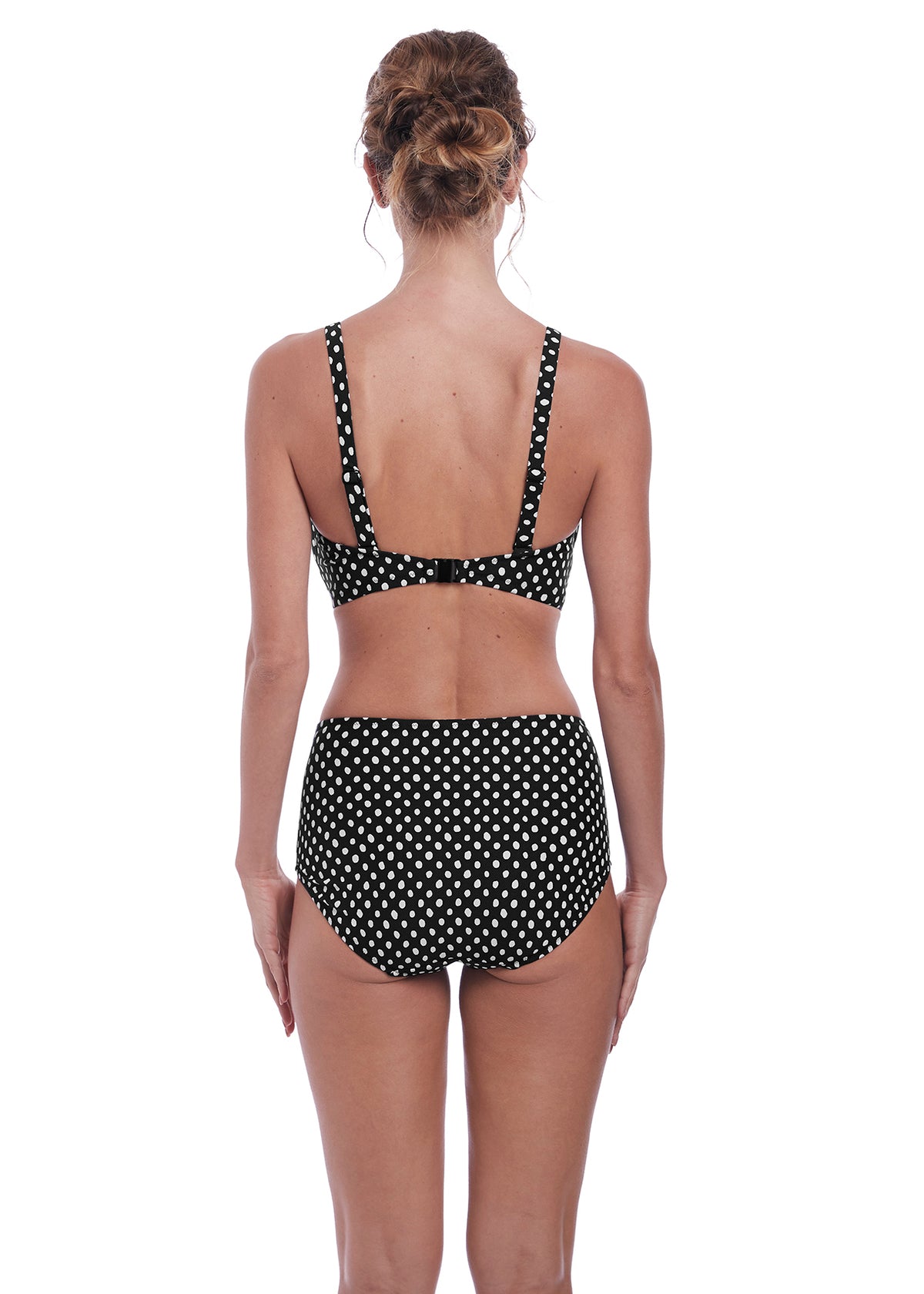 FS6727 Black/White - Santa Monica High Waist Swim Brief
