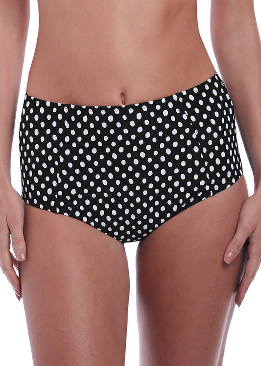 FS6727 Black/White - Santa Monica High Waist Swim Brief