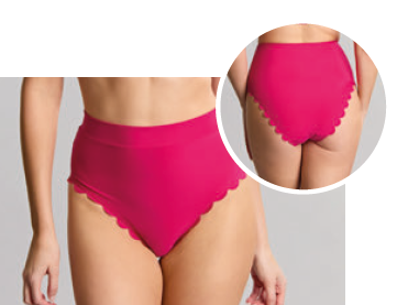 SW1755A Signature Scallop Raspberry  - High Waist Brief