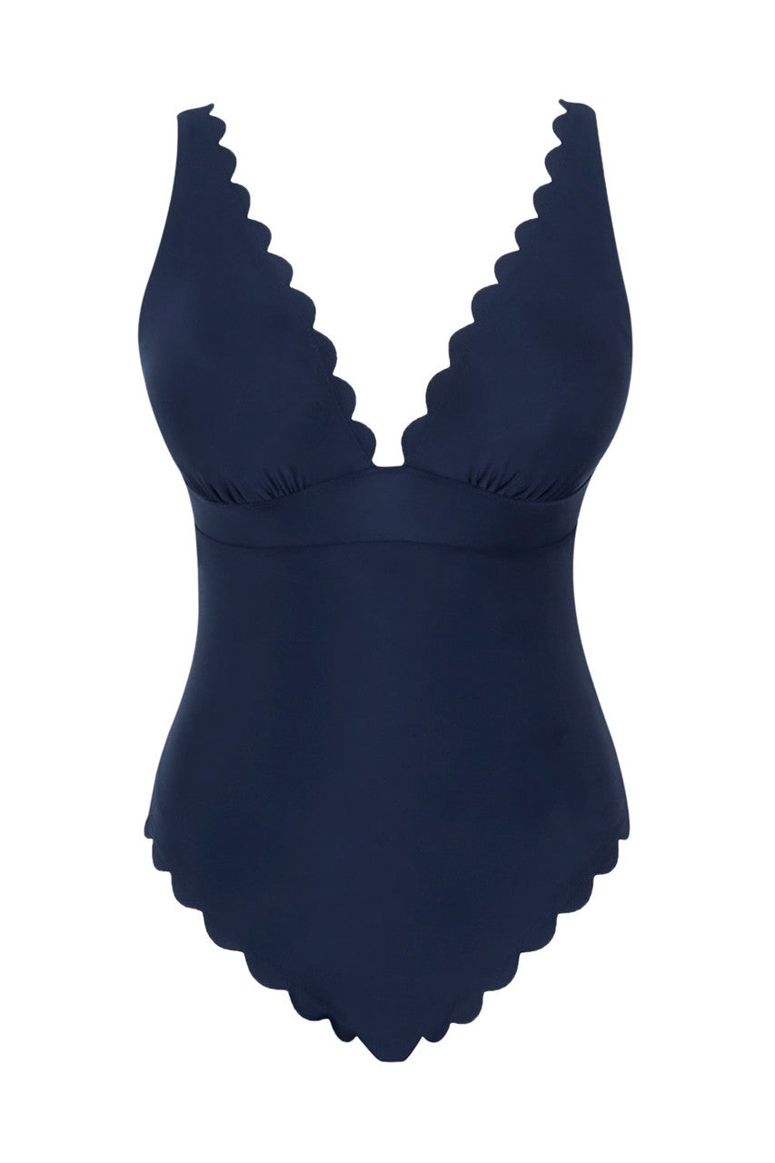 SW1760C Ink Blue - Taylor Signature Scallop Swimsuit