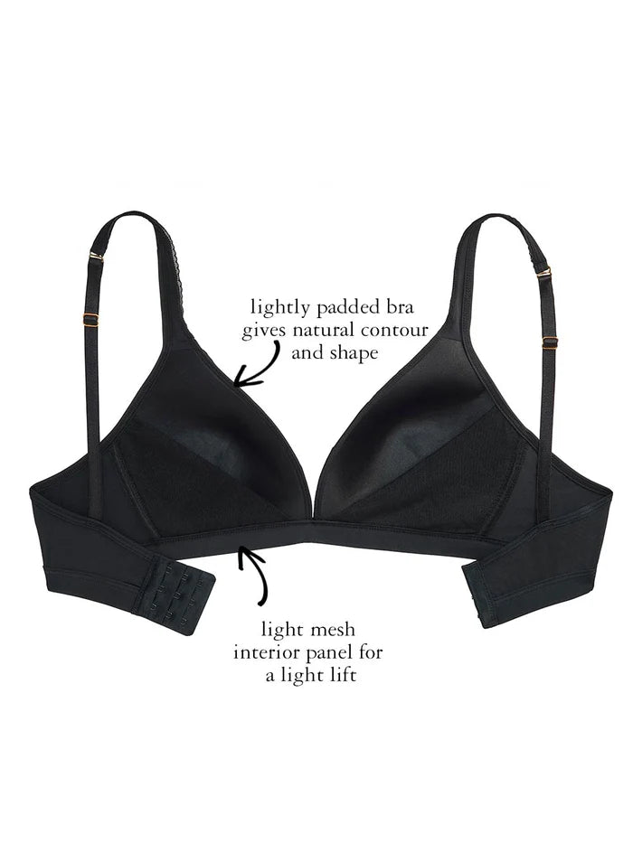 Y001S Black - Erika Smooth Wire Free Bra